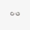 Yvonne Léon 18k White Gold Striped Diamond Hoop Earrings In Silver