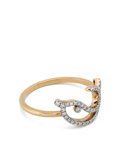 Yvonne Léon 18kt Yellow Gold Bague Fil Dauphin Diamonds Ring