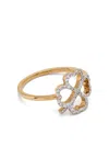 Yvonne Léon 18kt Yellow Gold Bague Fil Trèfle Diamonds Ring In Gold
