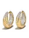 Yvonne Léon 18k Yellow Gold Godrons Diamond Hoop Earrings In Gold