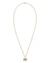 Yvonne Léon 18k Yellow Gold Necklace Ma Declaration Gray Diamond & Red Heart Envelope Pendant Necklace, 16.53 In Yellow Gold