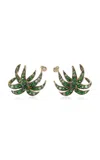 Yvonne Léon 18k Yellow Gold Tsavorite Earrings In Green