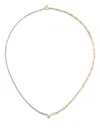 Yvonne Léon 18k Yellow And White Gold Mixed Chain Diamond Necklace In Silver