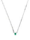 Yvonne Léon 18kt White Gold Collier Emerald Necklace In Silver