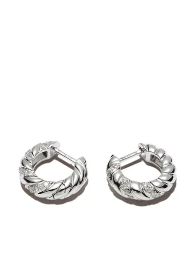 Yvonne Léon 18kt White Gold Huggie Earrings In Silber
