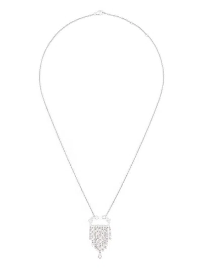Yvonne Léon 18kt White Gold Scorpio Diamond Necklace In Silver