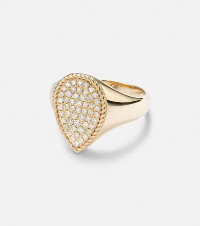 Yvonne Léon 18kt Yellow Gold Pinky Ring With Diamonds