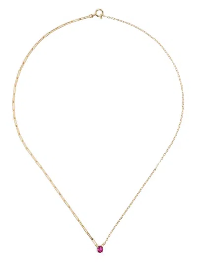 Yvonne Léon 18kt Yellow Gold Solitaire Ruby Necklace