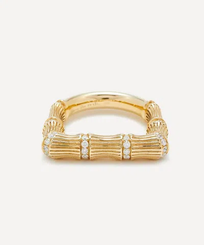 Yvonne Léon Yvonne Leon 9ct Gold Bamboo Diamond Ring