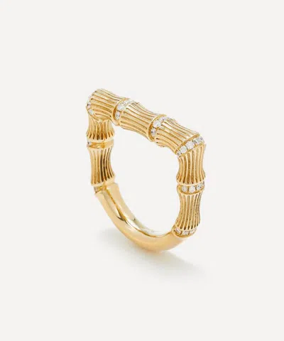 Yvonne Léon Yvonne Leon 9ct Gold Bamboo Diamond Ring