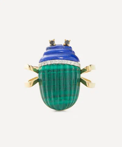 Yvonne Léon Yvonne Leon 9ct Gold Lapis Lazuli Scarab Ring