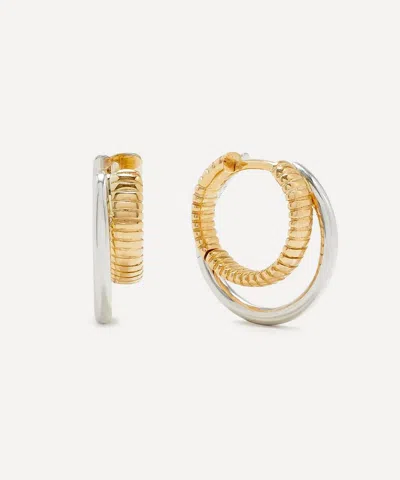 Yvonne Léon Yvonne Leon 9ct Gold Paire De Creoles Berlingot Hoop Earrings In Red