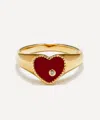 Yvonne Léon Yvonne Leon 9ct Gold Red Agate Baby Heart Signet Ring