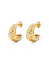 Yvonne Léon 9k Yellow & White Gold Paire De Creoles Berlingot White Topaz Hoop Earrings In Gold