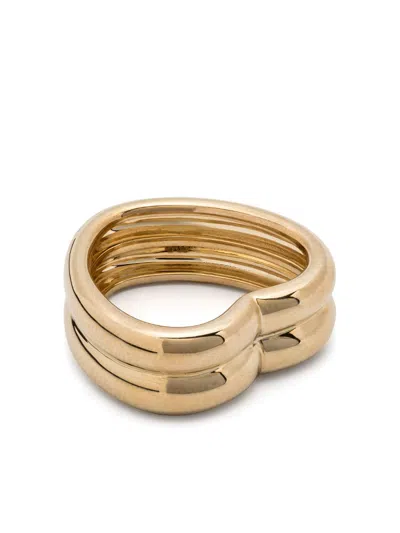 Yvonne Léon 9k Yellow Gold Bague Coeur Bouée Ring