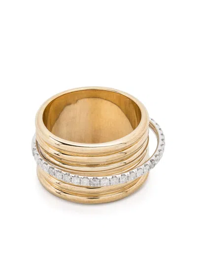 Yvonne Léon 9kt Yellow And White Gold Bague Semainier Diamond Ring