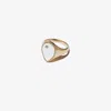 Yvonne Léon 9k Yellow Gold Chevaliere Poire Pearl And Diamond Signet Ring In Gold