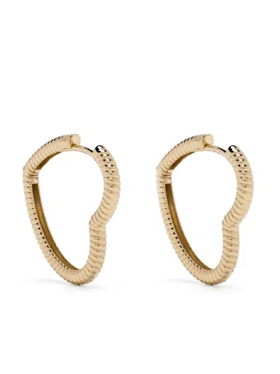 Yvonne Léon 9kt Yellow Gold Coeur Heart Hoop Earrings