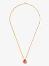 Yvonne Léon 9k Yellow Gold Corundum Pendant Chain Necklace In Gold