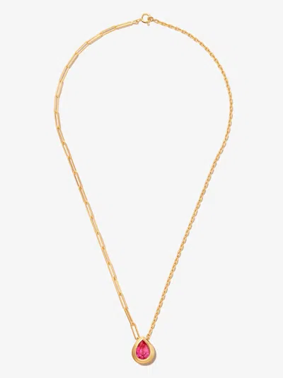 Yvonne Léon 9k Yellow Gold Corundum Pendant Chain Necklace