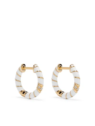Yvonne Léon 9kt Yellow Gold Paire De Créoles Diamond Hoop Earrings