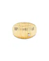 Yvonne Léon 9k Yellow Gold Diamond Ribbed Ring, 0.04 Ct. T. W. In Gold