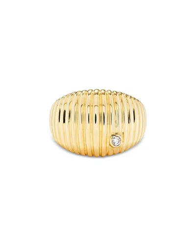 Yvonne Léon 9k Yellow Gold Diamond Ribbed Ring, 0.04 Ct. T. W.