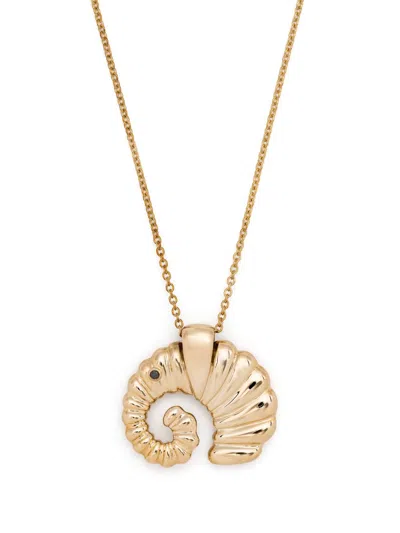 Yvonne Léon 9k Yellow Gold Elephant Diamond Necklace