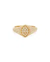 Yvonne Léon 9k Yellow Gold Gray Diamond Pave Baby Chevaliere Signet Ring In Yellow Gold