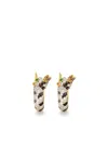 Yvonne Léon 9k Yellow Gold Mini Créoles Felin Diamond And Tsavorite Hoop Earrings In Neutral