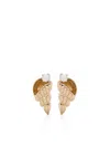 Yvonne Léon 9kt Yellow Gold Paire De Puces Nautilus Diamond Earrings In Gold