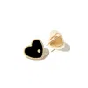 Yvonne Léon 9k Yellow Gold Onyx Heart Stud Earrings In Gold