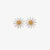 Yvonne Léon 9kt Yellow Gold Sun Citrine And Diamond Stud Earrings In Gold