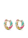 Yvonne Léon 9k Yellow Gold Rainbow Stripe Diamond Earrings In Gold