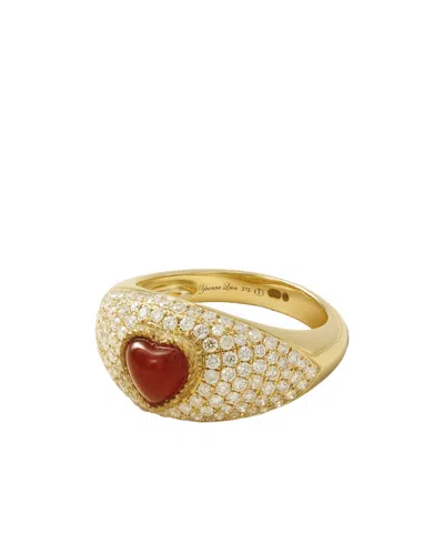 Yvonne Léon Mini Bague Dôme Coeur 9-karat Gold, Agate And Diamond Ring