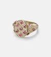 Yvonne Léon 9kt Gold Ring With Grey Diamonds And Sapphires In Gold