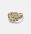 Yvonne Léon 9kt Gold Ring With Grey Diamonds And Tsavorites In Gold