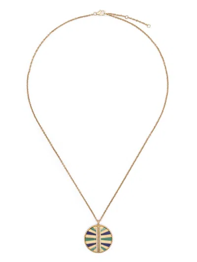 Yvonne Léon 9kt Yellow Gold Backgammon Multi-stone Necklace