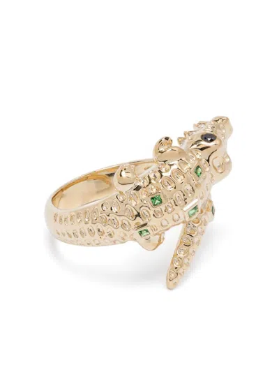 Yvonne Léon 9kt Yellow Gold Crocodile Multi-stone Ring