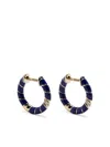 Yvonne Léon 9k Yellow Gold Mini Torsade Enamel And Diamond Hoop Earrings In Blau