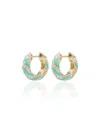 Yvonne Léon 9kt Yellow Gold Diamond And Enamel Hoop Earrings In Gold
