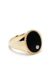 Yvonne Léon 9kt Yellow Gold Onyx Diamond Signet Ring In Gold
