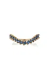 Yvonne Léon Alliance 9k Yellow Gold Sapphire Wave Ring