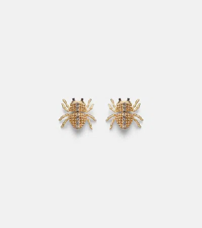 Yvonne Léon Araignée 9kt Gold Earrings With Gemstones