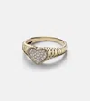 Yvonne Léon Baby 9kt Gold Pinky Ring With Diamonds In Gold