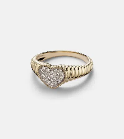Yvonne Léon Baby 9kt Gold Pinky Ring With Diamonds