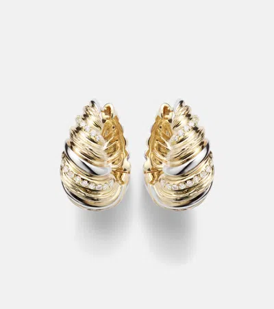 Yvonne Léon Berlingot 9kt White And Yellow Gold Earrings With Diamonds
