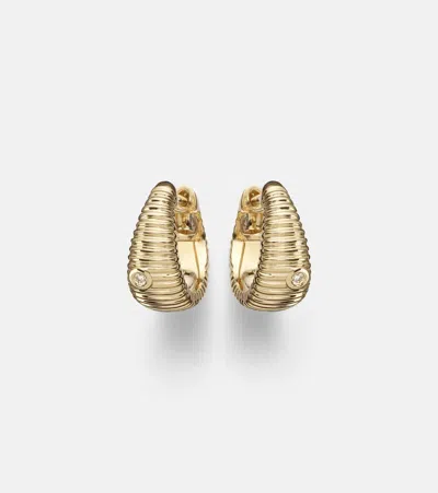 Yvonne Léon Berlingot Nano 9kt Gold Hoop Earrings With Diamonds