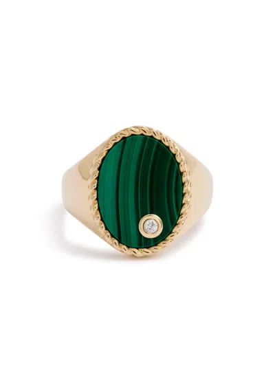 YVONNE LÉON YVONNE LEON CHEVALIÈRE OVAL EMBELLISHED 9KT GOLD RING