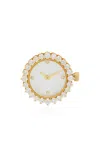 Yvonne Léon Clock 18k Yellow Gold Mother-of-pearl; Diamond Ring